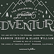 "Adventurous" - Wedding Invitations in Forest by Sarah Brown - Close-Up
