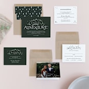 "Adventurous" - Wedding Invitations in Forest by Sarah Brown - Invitation Suite