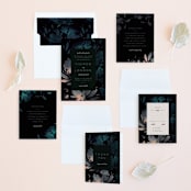 "Midnight Garden" - Wedding Invitations in Midnight by Lori Wemple - Invitation Suite
