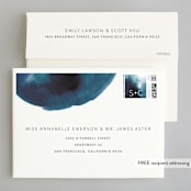 "Inked" - Wedding Invitations in Deep Sea by Phrosné Barwood - FREE Recipient Addressing