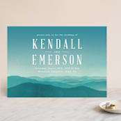 "Misty Mountain Range" - Wedding Invitations in Sky by Kelly Schmidt - Front