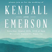 "Misty Mountain Range" - Wedding Invitations in Sky by Kelly Schmidt - Close-Up