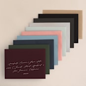"Misty Mountain Range" - Wedding Invitations in Sky by Kelly Schmidt - Colored Envelopes Available