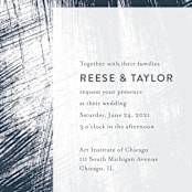 "Modern Brush" - Wedding Invitations in Steel Blue by Lisa Guerrero - Close-Up