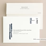 "Modern Brush" - Wedding Invitations in Steel Blue by Lisa Guerrero - FREE Recipient Addressing