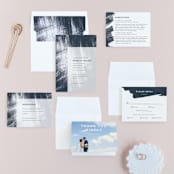 "Modern Brush" - Wedding Invitations in Steel Blue by Lisa Guerrero - Invitation Suite