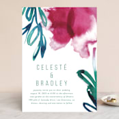 "Airy Blooms" - Wedding Invitations in Haute Hibiscus by Simona Camp - Front