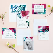 "Airy Blooms" - Wedding Invitations in Haute Hibiscus by Simona Camp - Invitation Suite