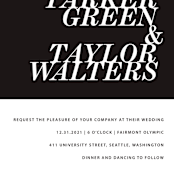 "Slanted" - Wedding Invitations in Noir by Drango Design - Close-Up