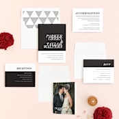 "Slanted" - Wedding Invitations in Noir by Drango Design - Invitation Suite