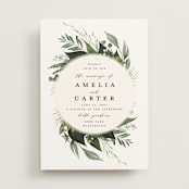 "Natures Greens" - Wedding Invitations in Ivory by Susan Moyal - Front