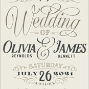 "Vintage Silhouettes" - Wedding Invitations in Champagne by Jessie Steury - Close-Up