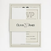 "Vintage Silhouettes" - Wedding Invitations in Champagne by Jessie Steury - Assembled