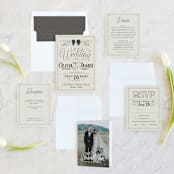 "Vintage Silhouettes" - Wedding Invitations in Champagne by Jessie Steury - Invitation Suite