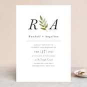"Watercolor Leaf" - Wedding Invitations in Porcelain by Hanna M - Front