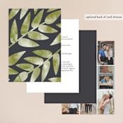 "Watercolor Leaf" - Wedding Invitations in Porcelain by Hanna M - Back of Card