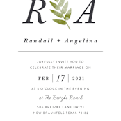 "Watercolor Leaf" - Wedding Invitations in Porcelain by Hanna M - Close-Up
