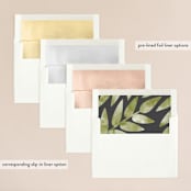"Watercolor Leaf" - Wedding Invitations in Porcelain by Hanna M - Envelope Liner Options