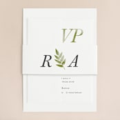 "Watercolor Leaf" - Wedding Invitations in Porcelain by Hanna M - Assembled