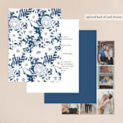 "Floral screenprint" - Wedding Invitations in Navy by Jennifer Wick - Back of Card