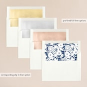 "Floral screenprint" - Wedding Invitations in Navy by Jennifer Wick - Envelope Liner Options