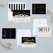 "Apeiron" - Wedding Invitations in Ebony by GeekInk Design - Invitation Suite