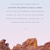 "Desert Rocks" - Wedding Invitations in Sunset by Owl and Toad - Close-Up