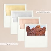"Desert Rocks" - Wedding Invitations in Sunset by Owl and Toad - Envelope Liner Options