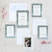 "Something Blue" - Wedding Invitations in Aqua by Benita Crandall - Invitation Suite