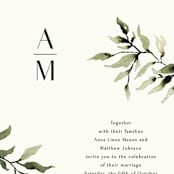 "Rural Romance" - Wedding Invitations in Leaf by Chris Griffith - Close-Up