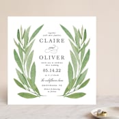 "Garden Square" - Wedding Invitations in Basil by Olivia Raufman - Front