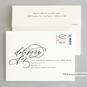 "Fountain Pen" - Wedding Invitations in Creme by Erin L. Wilson - FREE Recipient Addressing