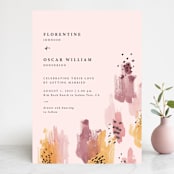 "Mod Brush" - Wedding Invitations in Blush by Lisa Fee Paura - Front