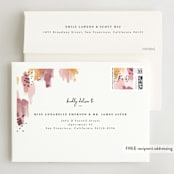 "Mod Brush" - Wedding Invitations in Blush by Lisa Fee Paura - FREE Recipient Addressing