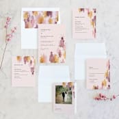 "Mod Brush" - Wedding Invitations in Blush by Lisa Fee Paura - Invitation Suite