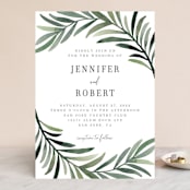 "Green leaf frame" - Wedding Invitations in Limestone by Yaling Hou Suzuki - Front