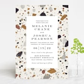 "Terrazzo Frame" - Wedding Invitations in Mustard by Amy Payne - Front