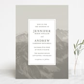 "Modern Mountain" - Wedding Invitations in Fog by Stephanie Biller - Front
