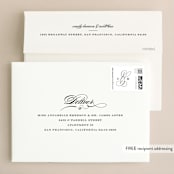 "Swept Away" - Wedding Invitations in Pearl by Jennifer Postorino - FREE Recipient Addressing