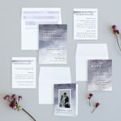 "Sea Splash" - Wedding Invitations in Amethyst by Alethea and Ruth - Invitation Suite