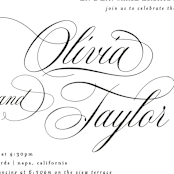 "Scripted Union" - Wedding Invitations in Pearl by Kelly Schmidt - Close-Up