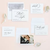 "Scripted Union" - Wedding Invitations in Pearl by Kelly Schmidt - Invitation Suite