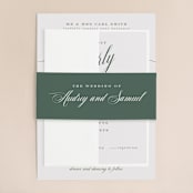 "Roman Shade" - Wedding Invitations in Evergreen by Carrie ONeal - Assembled