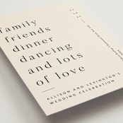 "Lineup" - Wedding Invitations in Latte by Jennifer Lew - Close-Up