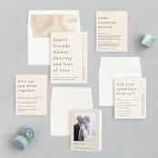 "Lineup" - Wedding Invitations in Latte by Jennifer Lew - Invitation Suite