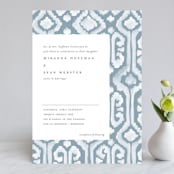 "Painted Ikat" - Wedding Invitations in Frost by Liz Conley - Front
