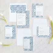 "Painted Ikat" - Wedding Invitations in Frost by Liz Conley - Invitation Suite