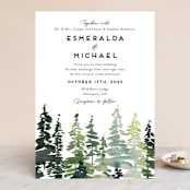 "Evergreens Watercolor" - Wedding Invitations in Forest by Yao Cheng Design - Front