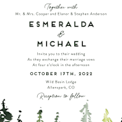 "Evergreens Watercolor" - Wedding Invitations in Forest by Yao Cheng Design - Close-Up