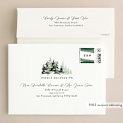 "Evergreens Watercolor" - Wedding Invitations in Forest by Yao Cheng Design - FREE Recipient Addressing